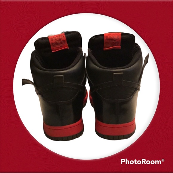 ❌SOLD❌2009 Nike High Dunk High size 9 Black/Hot Red - Picture 3 of 9